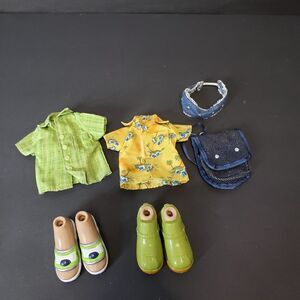 Vintage Bratz Boyz Fashion Doll Clothing Set Shoes Hawaiian Shirt Lot